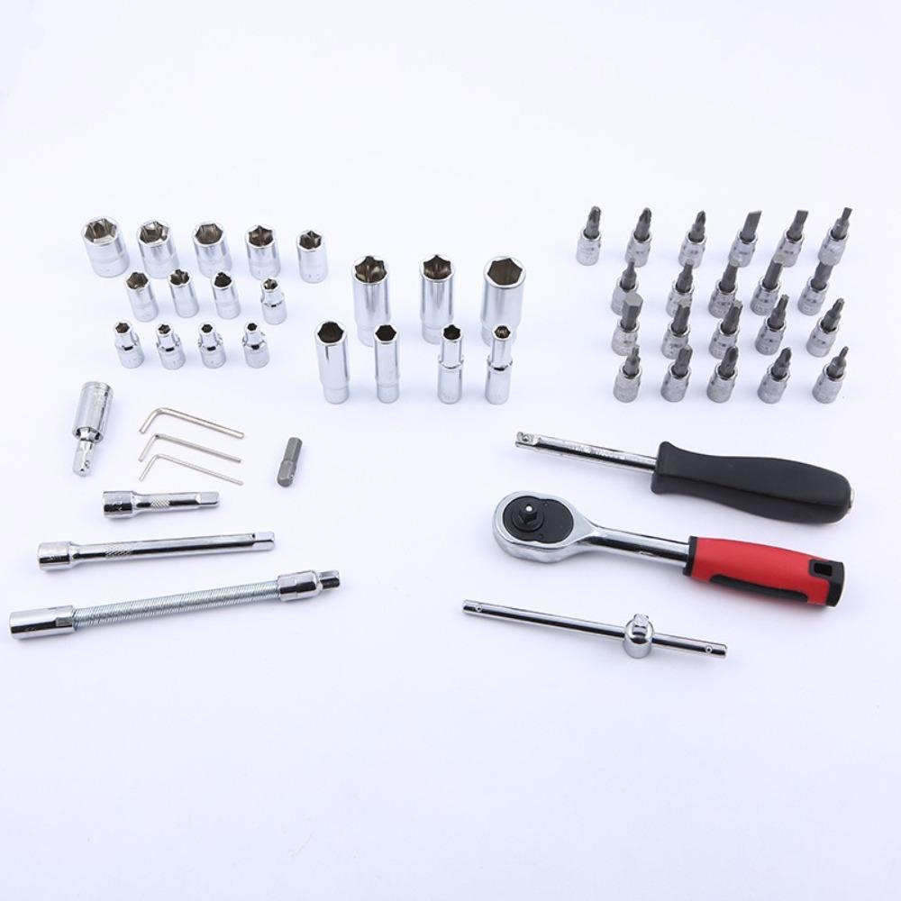 46/53pcs 1/4-Inch Car Repair Kit Tools Carbon Steel Wrench Set New Car Repair Tools  Auto Repairing