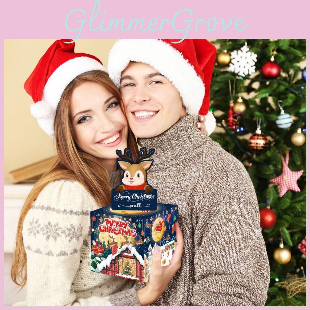 Claus Santa Gift Container Blue Paper Material Christmas Celebration Decor Event