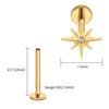 Right Grand ASTM F136 Titanium CZ North Star Flat Back Earring 16G Tiny Starburst Helix Cartilage Stud Earlobe Piercing Jewelry