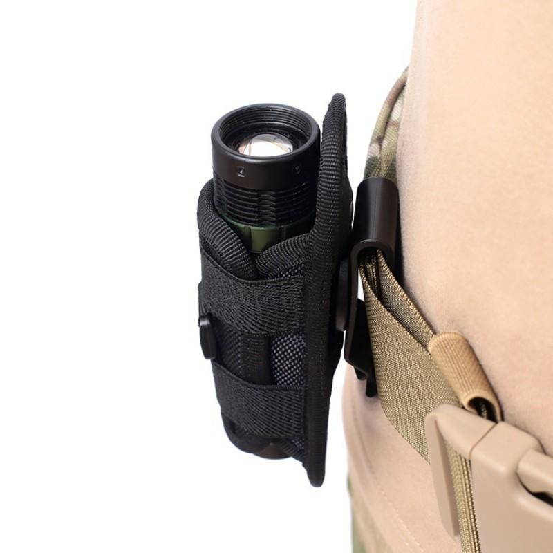 Outdoor Flashlight Set Multi-power 360-degree Rotation Universal Waist Military Fan Sports Hanging Bag