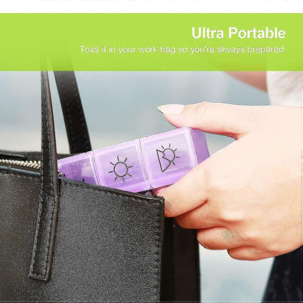 Stora Box Tragbar 7 Medikamenten-Pillenbox 28 Fächer Wöchentliche Pillenbox Stora Box Reise-Medikamentenbox H Tablettenzerkleinerer