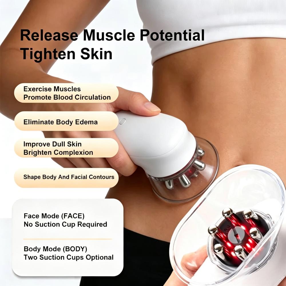 Electric Fat Cellulite EMS Removal Abdomen Massage Device Strong Suction Deep Tissue Body Sculpting Massager Tool Anti Cellulite