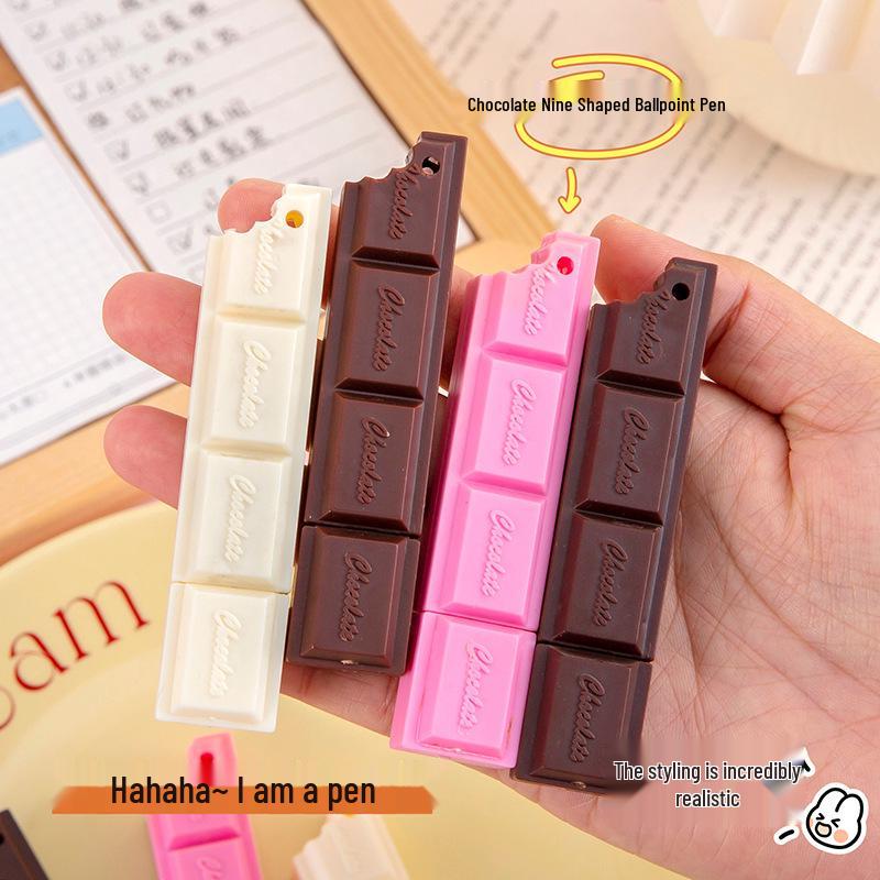 Creative Cartoon Chocolate Ballpoint Pen Pendant for Students