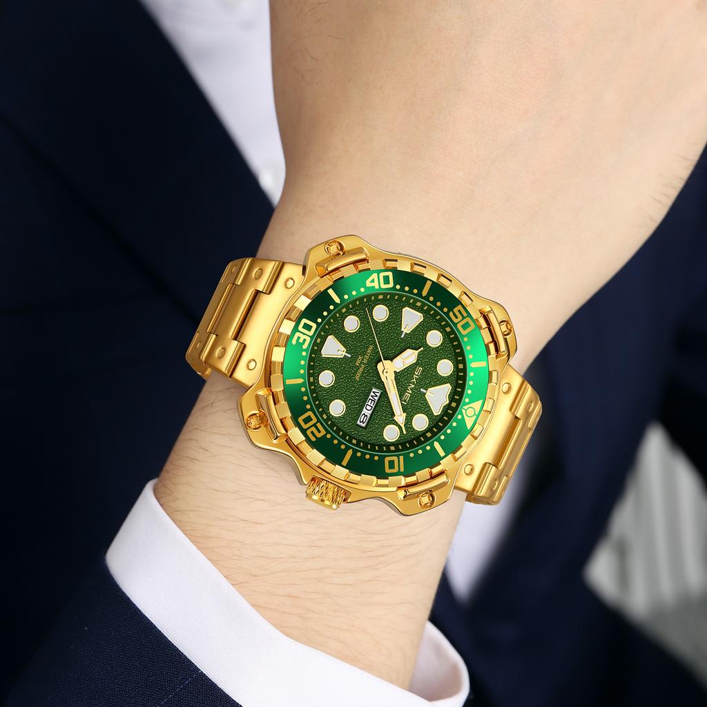 Skmei Men Watch Outdoor Sports Quartz Watches Mens Stainless Steel Waterproof Luminous Wristwatch Male Week Date Display Clock