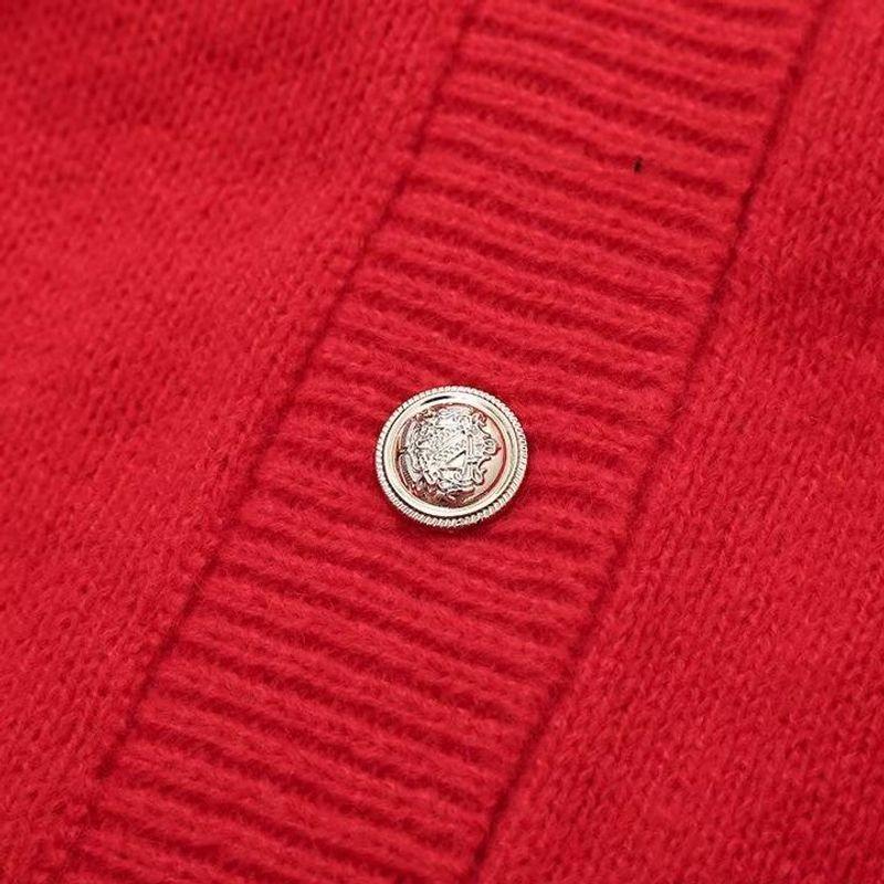 Kaslead New Arrival Women's Clothing Fashion Style Fashion Minimalist round Neck Fur Patchwork Knitted Long Sleeve Cardigan