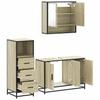 3 Piece Bathroom Furniture Set Sonoma Oak Particle Board