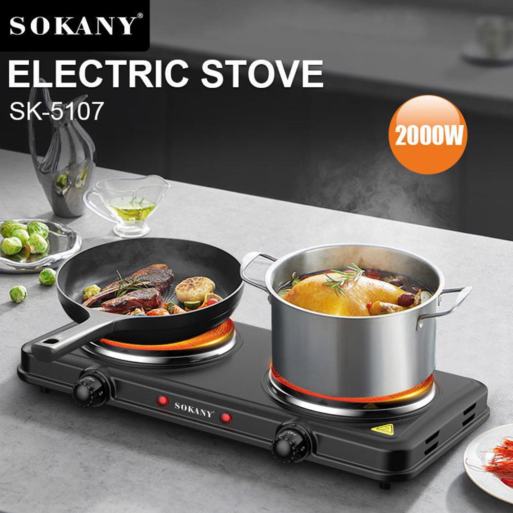 

2000W High Power Dual Pot Electric Stove Induction Cooker Plate Kitchen 220V Fast Heating Durable Sturdy Cooking Stove Portable AU чорний