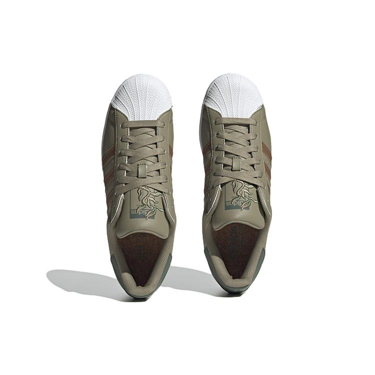 Adidas Originals Superstar Casual Low-Top Sneakers Unisex Sneakers Green Brown GY0012
