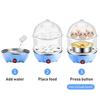 Double Layer Egg Cooker 14 Egg Capacity Hard Boiled Egg Cooker Anti-dry Electric Egg Boiler with 40mL Measuring Cup Steam