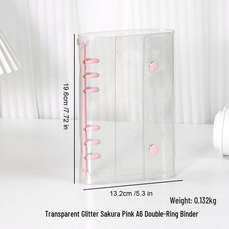 INS Style A6 Transparente Loseblatt-Handbuchhülle - Koreanisches ABC Flaches Abnehmbares A7/A8 Notizbuch DIY Cover