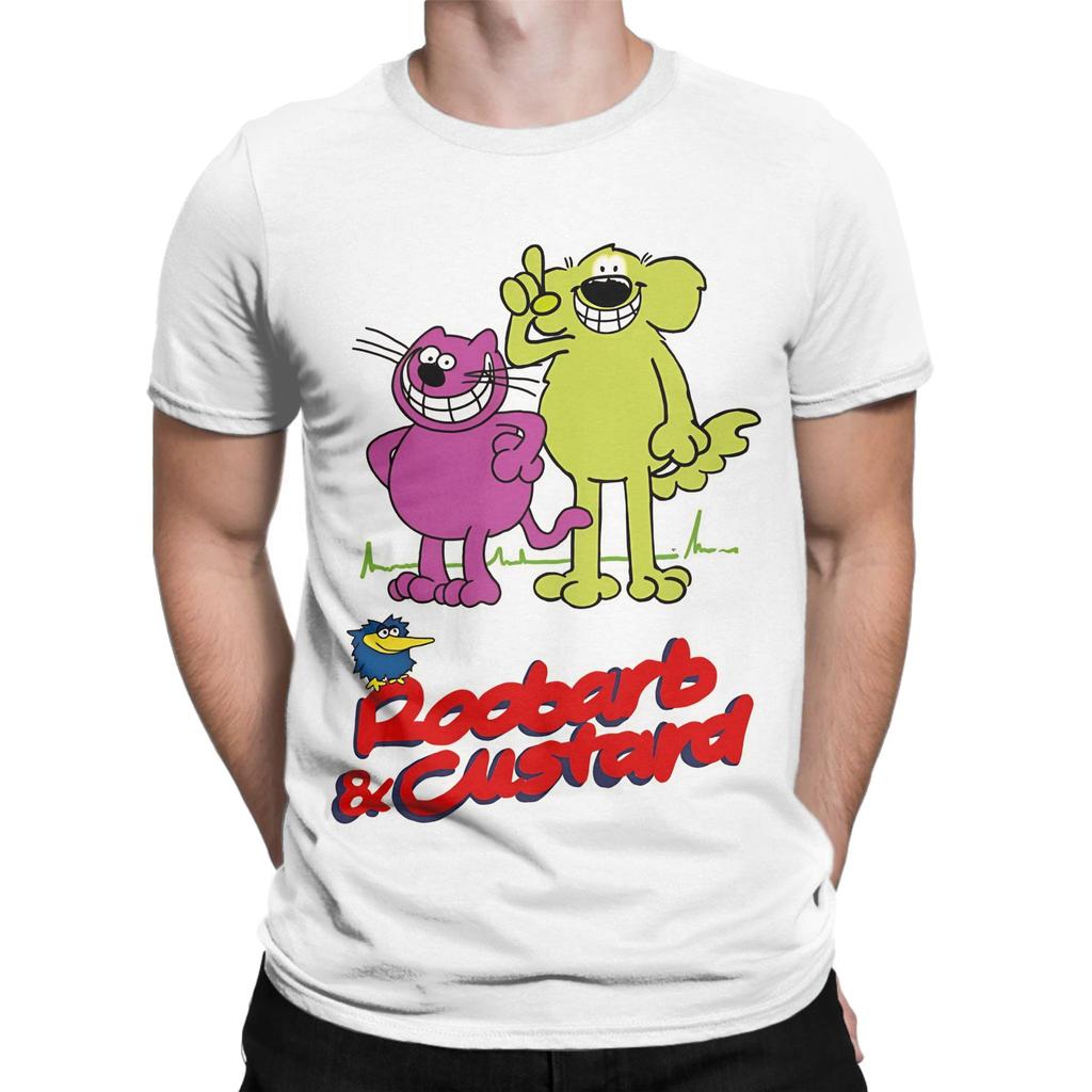 Roobarb Ccustard 1980s Retro Cartoon British Kids Tv Nostalgia Funny 100 Cotton Tshirt Roobarb And Ccustard Tees Tops For Unisex