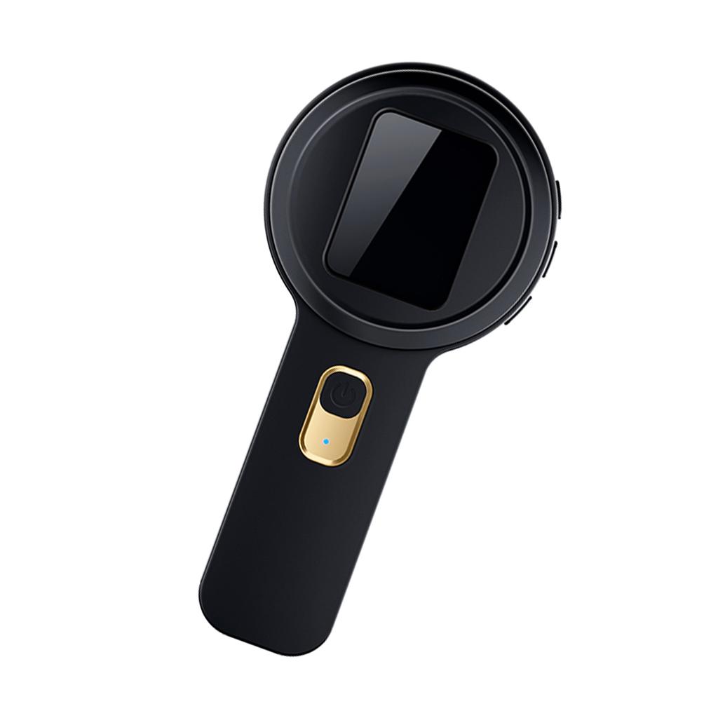 2 Inch Smart Handheld Magnifier with High Definition Screen 5 200X Zoom 16 LED Lights Magnifying Glass Black