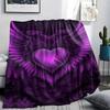 purple heart Print Flannel Blanket,High quality Comfortable for All Seasons,Home Decor,Warmth and Comfort,Perfect for Christmas Gifts