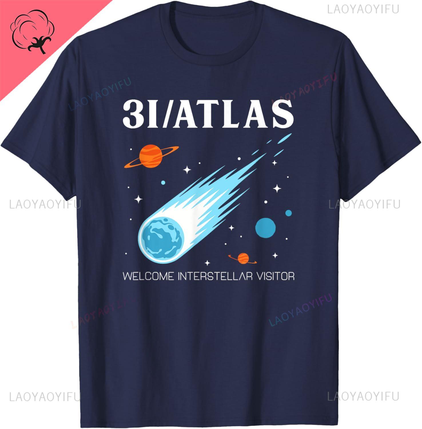 

3IAtlas Interstellar Visitor Comet Space Exploration Art Custom Printed Graphic T Shirts Streetwear Clothing Cotton Tee S