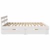 Bed Frame with Headboard White 200 x 200 cm Solid Pine Wood