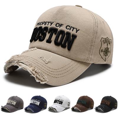 New Personalized Hole Side Letter Cowboy Baseball Hat Soft Top Women's Spring and Summer Casual Cap Sun Hat