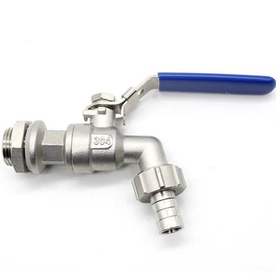 1/2" 3/4" 1" BSP Male To Hose Barb 304 Stainless Steel Ball Valve Water Faucet Spigot Home Garden Outdoor Antifreeze