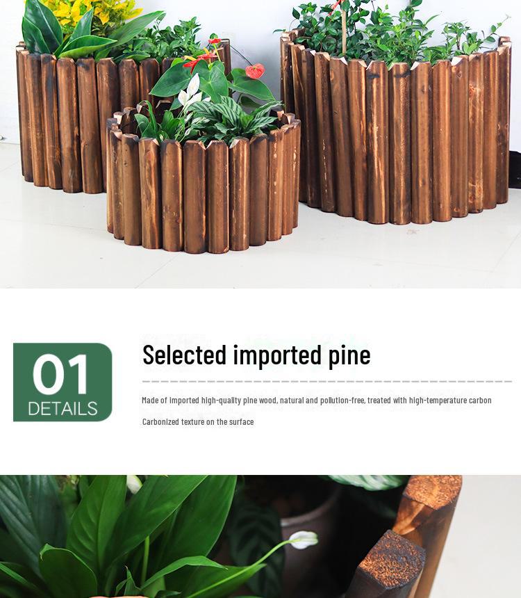 Outdoor Anticorrosive Wooden Garden Fence for Flower Beds and Decoration