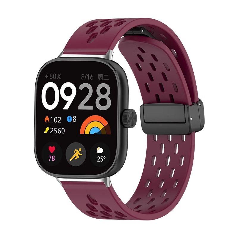 

Силиконовый ремешок для Xiaomi Redmi Watch 4/Mi Band 8 Pro с магнитной D-образной застежкой, спортивный ремешок 20 мм, браслет для умных часов Correa for Redmi watch 4 вино красного