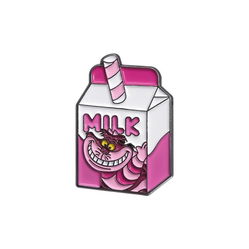Milk Box Stylish Brooches Creative Alloy Pins For Trendy Men And Women Perfect For Summer 2024 Fashion