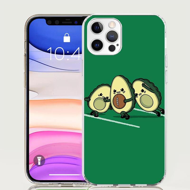 Cartoon Fruit Avocado Case Phone Cover for Apple iphone 16 15 14 13 12 Mini 11 Pro Max 16E X XS XR 7 Plus 8 + SE 2020 Trend Fund