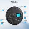 Portable Rechargeable CD Player, built-in speakers. 2-in-1 Bluetooth Transmitter & Receiver, FM/AUX for car. Supports CD/MP3/USB/TF card, LCD screen