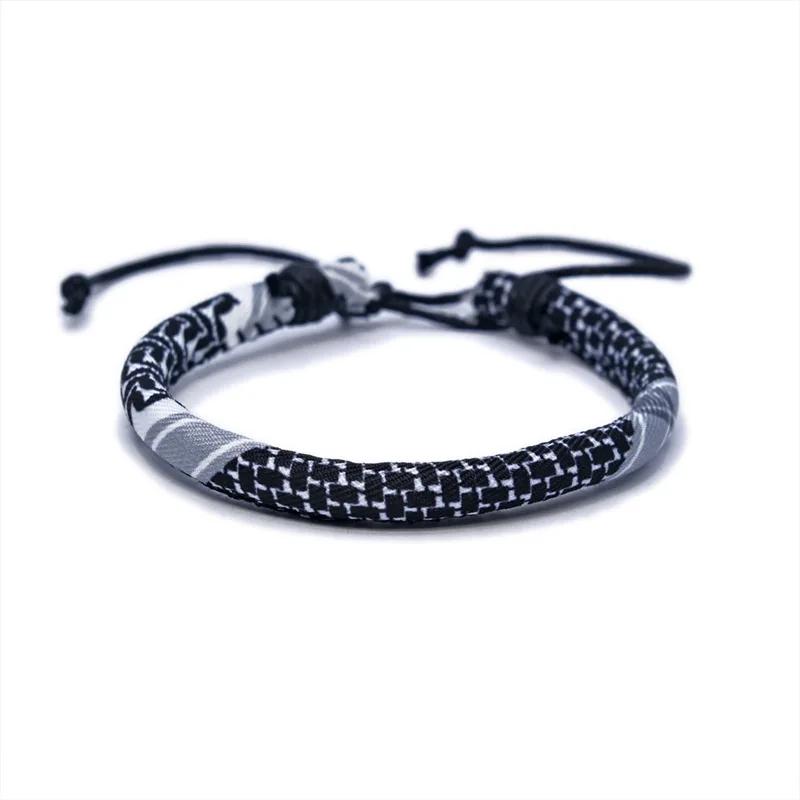 Multicolour Weave Kufiya Patterns Bracelets Handband Traditional Keffiyeh Scarf Patterns Arabic Hand Rope Jewelry Gift
