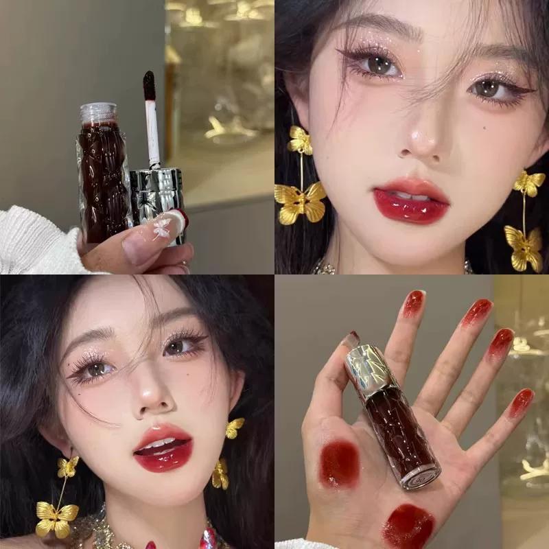 New Nude Color Lipstick, Jaden's Same Shade, Mirror Lip Gloss, Lip Glaze, Nude Milk Tea, Moisturizing for Daily Use