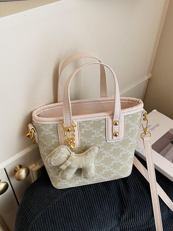 Mångsidig tryckt hinkhandväska i koreansk stil 2025