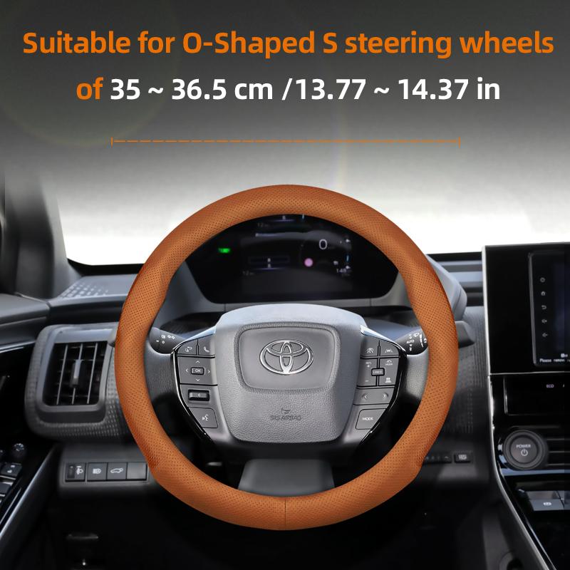 

Suitable for Toyota Ultra-Thin Breathable Leather Steering Wheel Cover Suitable for Chr Yaris Auris Rav4 Corolla Hilux Wish Roomy Aqua Prius 30 Probox