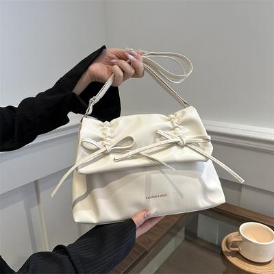 Casual Soft-sided Tote Bag 2025 New Summer Large-capacity Messenger Bag Fashionable Bow Commuter Shoulder Bag