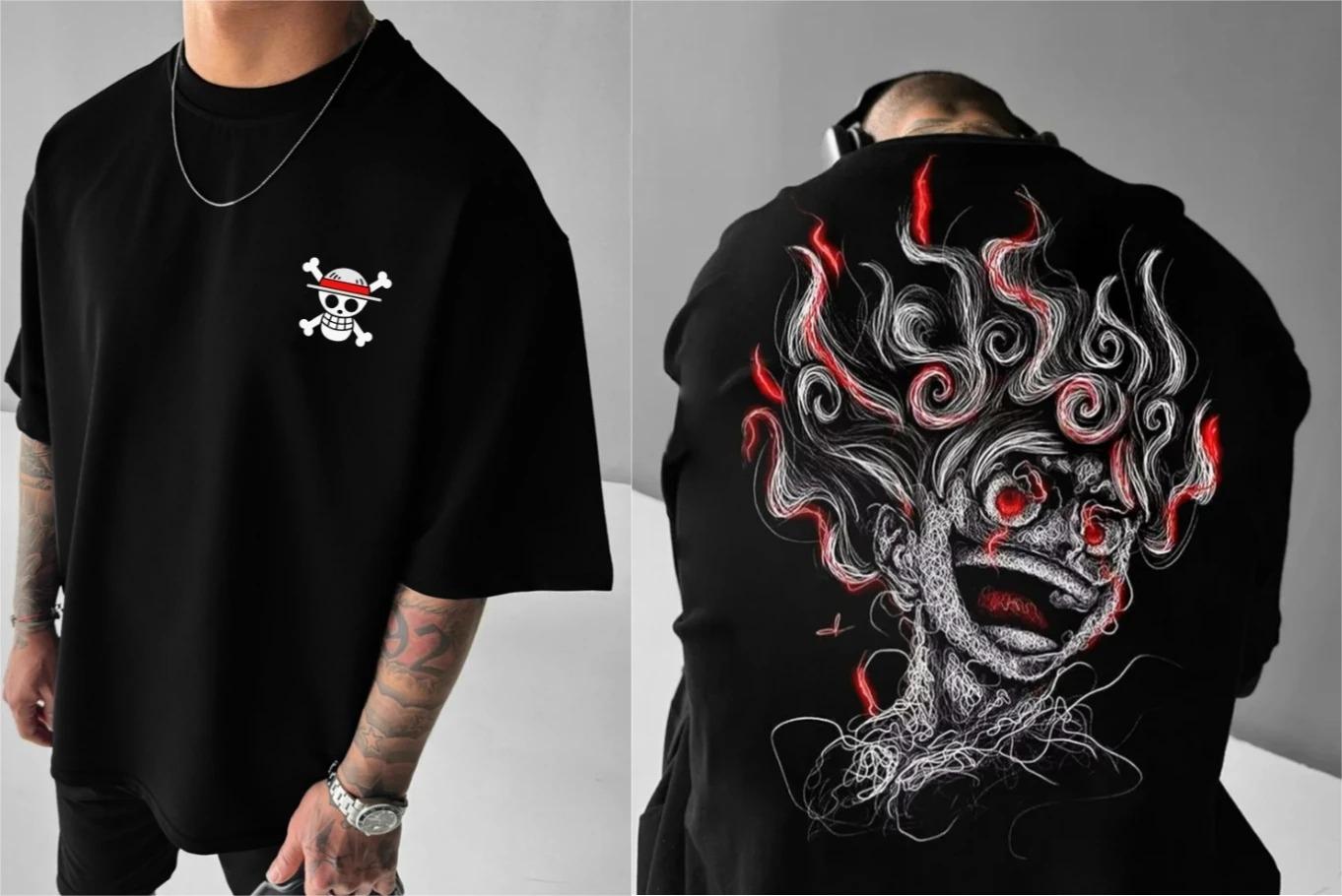 

ONE PIECE Аниме Периферия Одежда Классическая Комикс Футболка Оверсайз Y2K Короткий рукав Круглый вырез Летняя Мужская и Женская Одежда для Пар 4XL