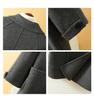 Women's Petite Double-Breasted Mid-Length Lapel Wool Coat - Versatile for Autumn/Winter