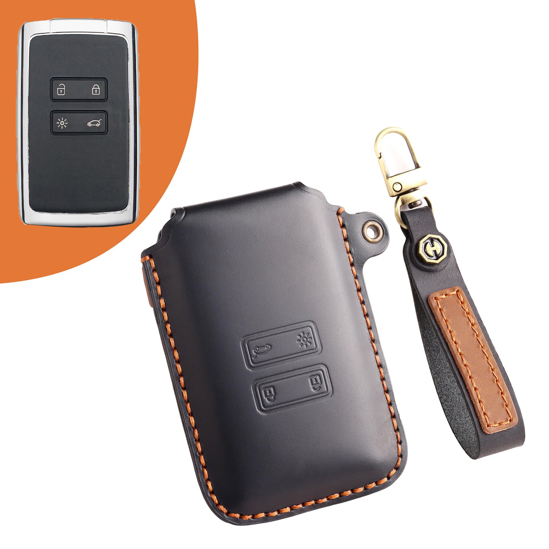 

Подходит для чехла для ключа Renault, старый Koleo Koleja Dongfeng, высококлассный персонализированный чехол для защиты ключа, сумка с застежкой. чёрный