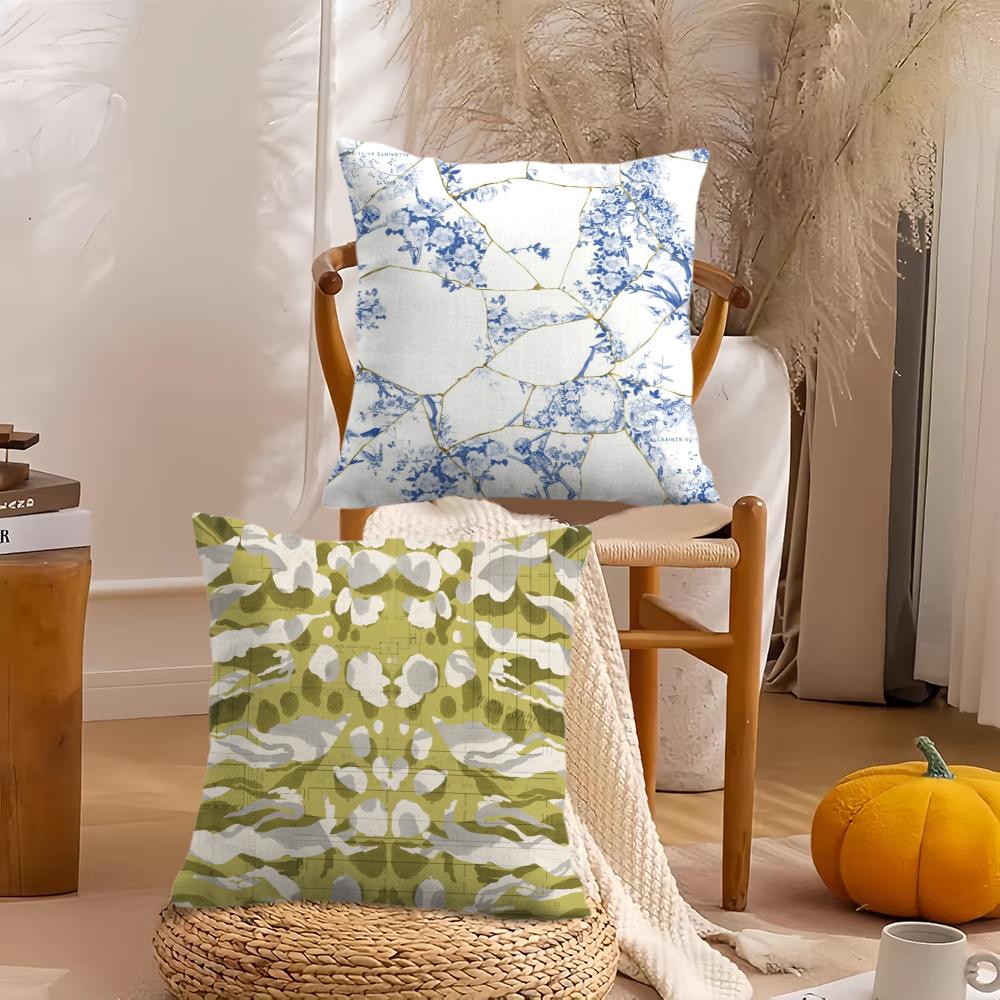 Classic A-Allsaints Floral Cushion Cover Silky Short Plush Invisible Zipper Dustproof Sofa Pillow Case For Home Decor