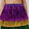 Party Skirt Elastic High Waist Patchwork Color Glittery Skirt Carnival Festival Holiday Parties Stage Performances
