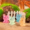 Micro Feature Cartoon Cute Glow-in-the-dark Roll Ear Cat Resin Feature Desktop Car Light Up Cat Ornament Accessories
