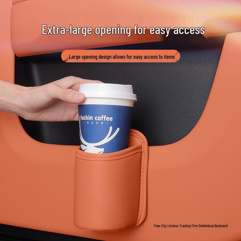Car Door Side Storage Bag & Cup Holder with Trash Can and Phone Holder