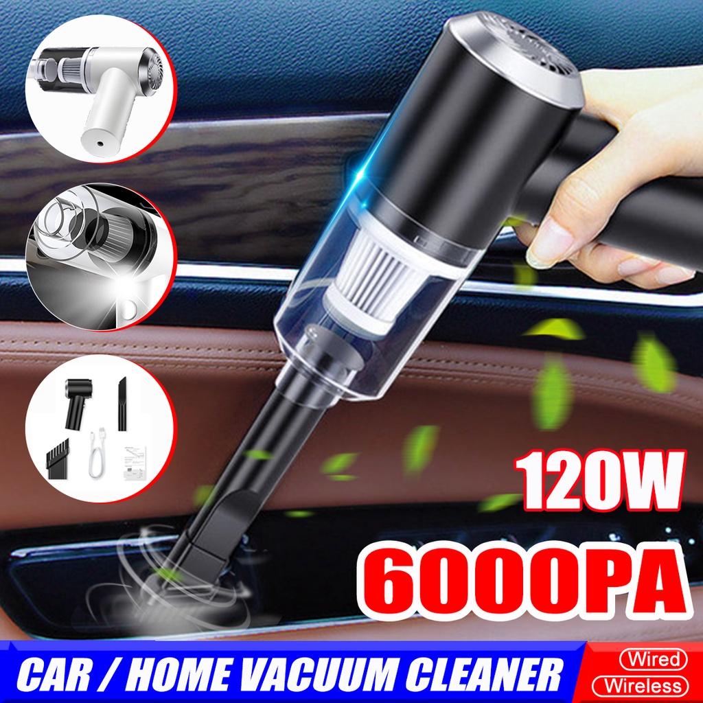 6000PA Handhold Mini Portable Car Vacuum Cleaner Air Duster for car USB wireless charging wet and dry Cleaner New 120W