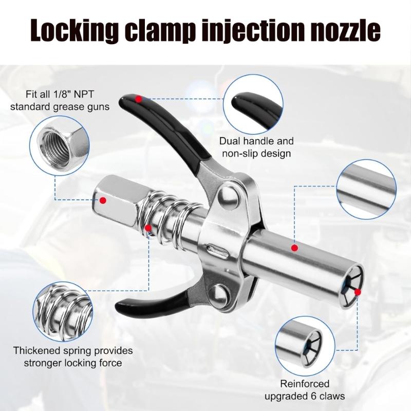 Lubrication Set Coupler Connector Angled Grease Needle Nozzles & Injectors Tool for Mechanical Use Efficient Lubrication