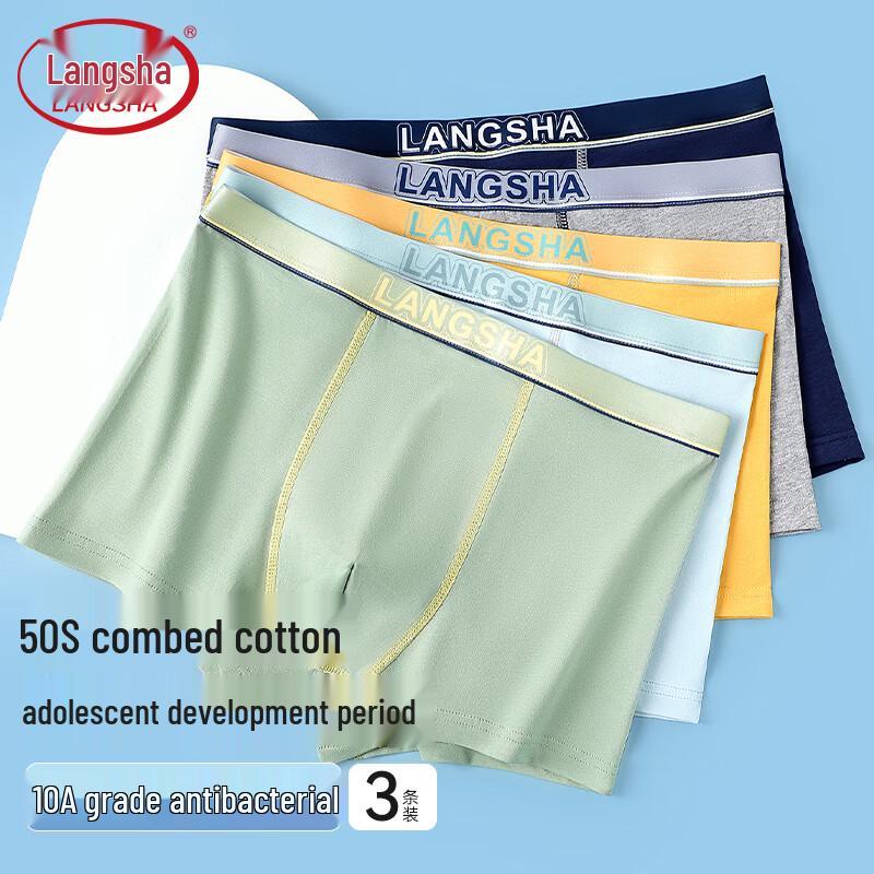 LangSha Teen Boys Antibacterial Boxer Briefs L