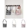 Elegant High-end Plaid And Polka Dot Handbag For Women Stylish Medium Shoulder Bag