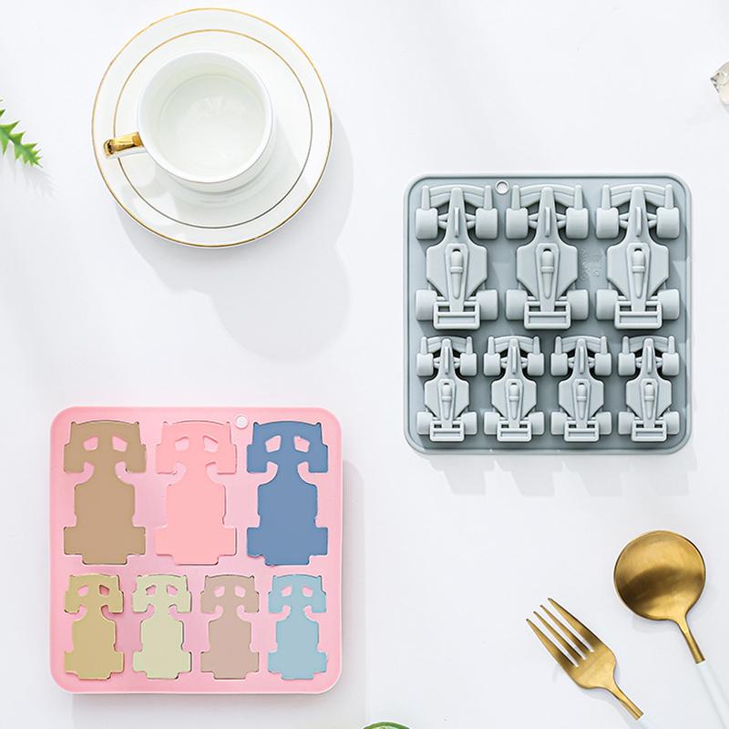 7 Cavity Racing Car Silicone Mold 3d Kart Mousse Fondant Chocolate Mould Ice Grid Epoxy Baking Resin Mold Cake Decorating Tools