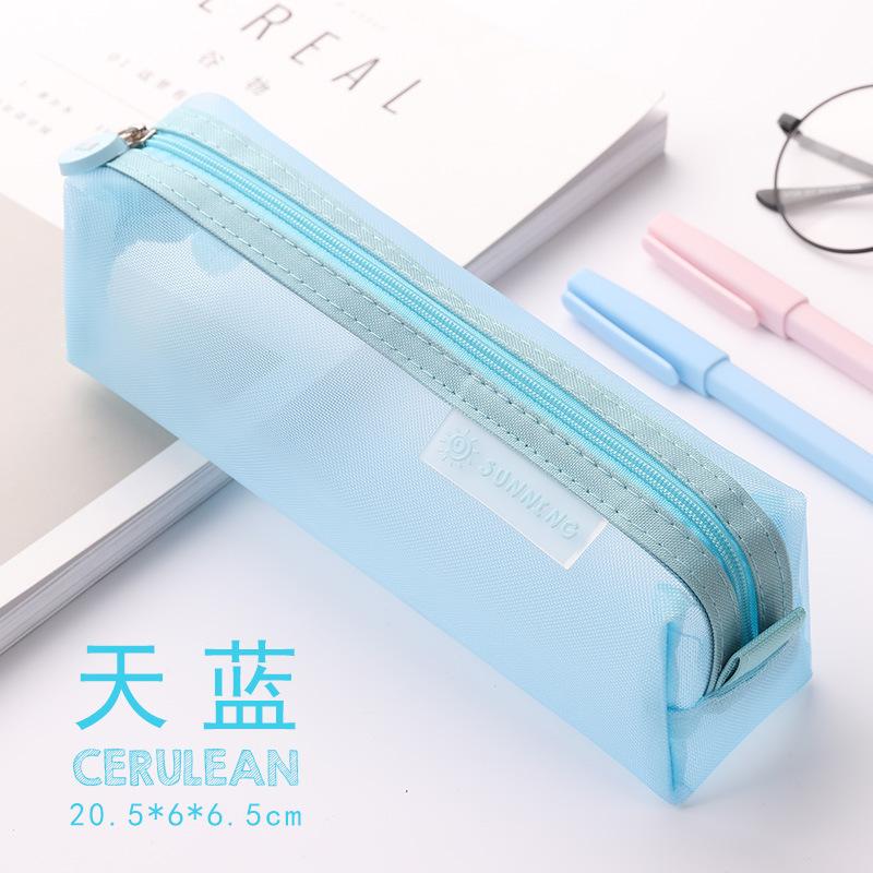 Transparent Mesh Pencil Bag Student Examination Dedicated Nylon Pen Case Unisex Large Capacity Pouch School Supplies Stationery