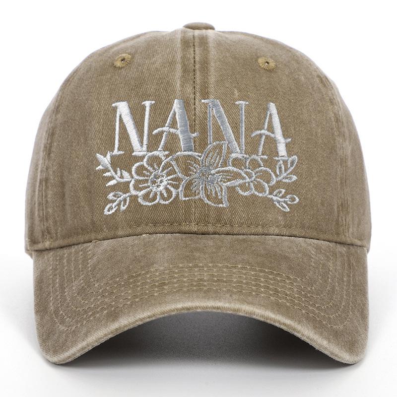 Nana Embroidered Washed Baseball Cap: Versatile, Stylish, Adjustable Sun Protection Dad Hat Adjustable