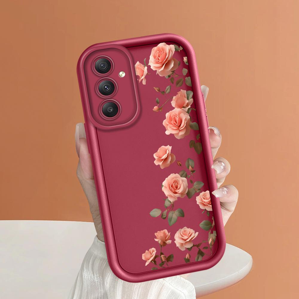 Soft Silicone Square Ladder Printing Pattern Phone Casing Full Cover Camera Shockproof Protection Rubber Case for Samsung