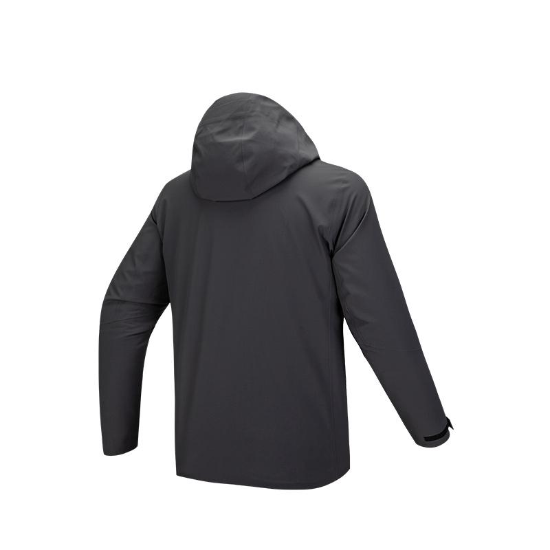 Anta Training Series Solid Color Zipper Hooded Casual Waterproof Wear-Resistant Jacket Men Jacket Smoke Black Gray 152517625-6