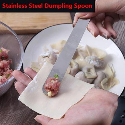 304 Edelstahl-Knödellöffel, Füllungslöffel, flacher Löffel zum Mischen von Wonton-Füllung, Küchenwerkzeug