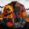 Men's Vintage Halloween Print Half Zip Crewneck Sweatshirt