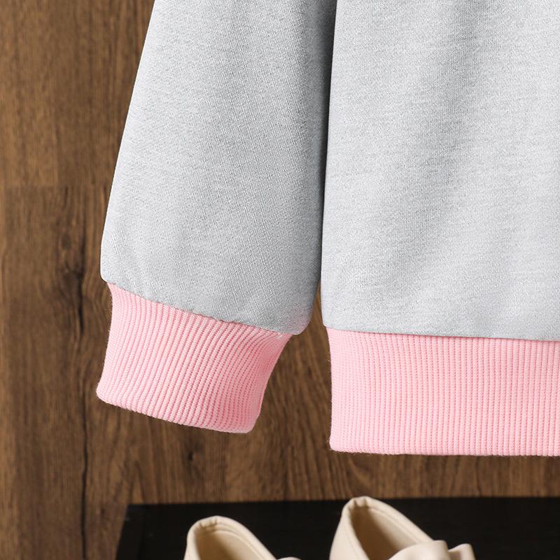 Girls' Toddler Outfit Children's Clothing Autumn New Korean Version 3D Bow Long Sleeve Sweatshirt Casual Long Pants